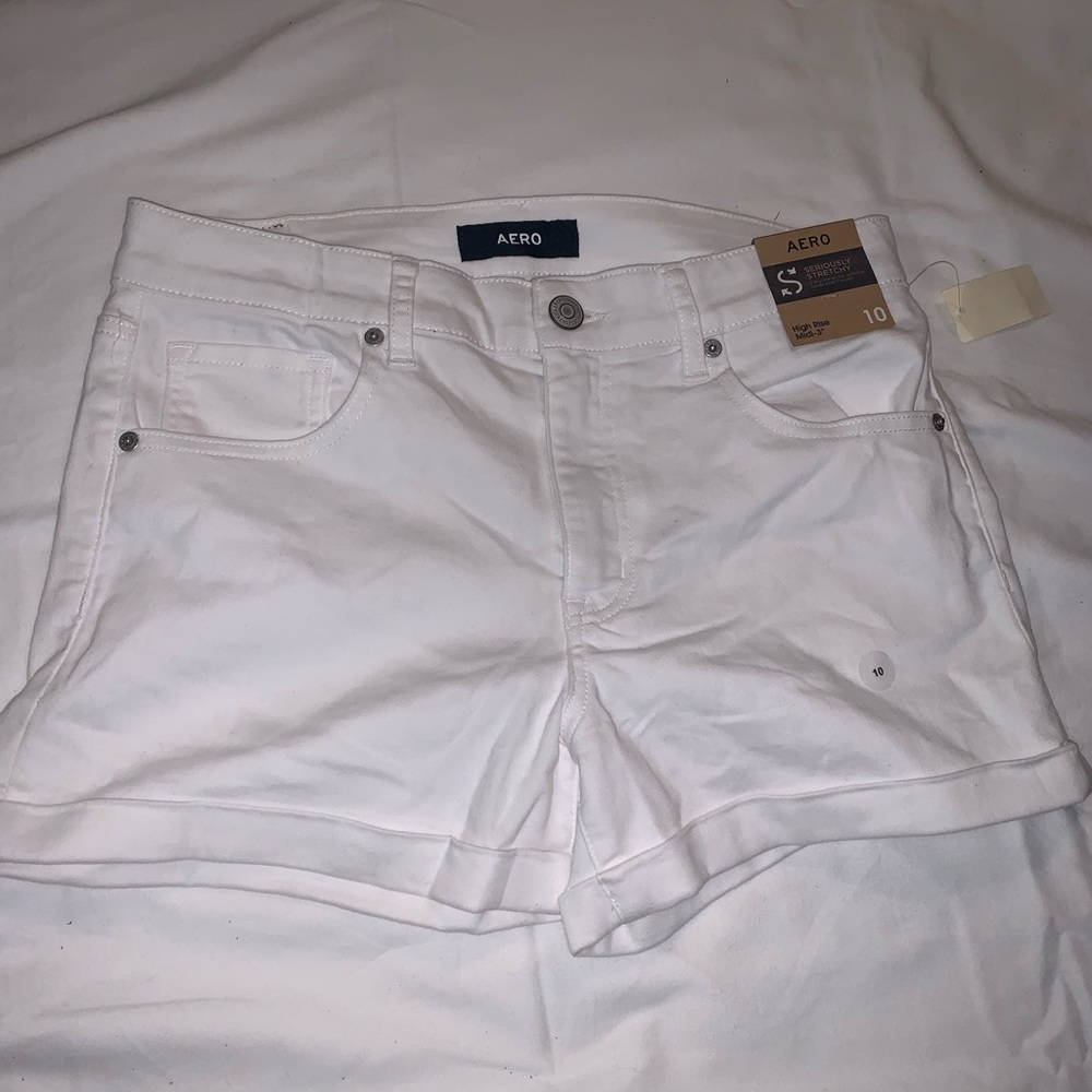 White denim shorts